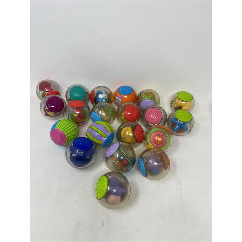 Fisher-Price Roll-a-Rounds Lot 20 Rolling Balls Animals Music Sensory Toy Clear
